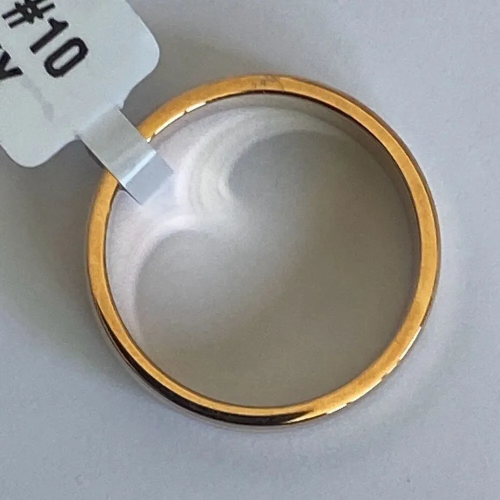 Men’s Stainless Steel Ring Size 10 Two Tone Rose Gold & Silver Band